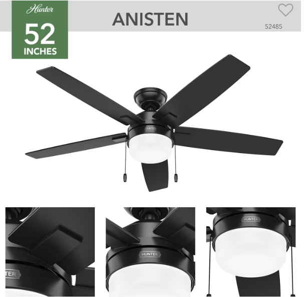 Hunter: Anisten LED- 52 Ceiling Fan Black