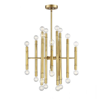 24-Light Chandelier in Natural Brass